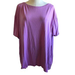 Lululemon Back In Action Pima Cotton Pink Boat Neck Top Womens Size 20